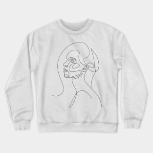 woman head lineart one line drawing Crewneck Sweatshirt